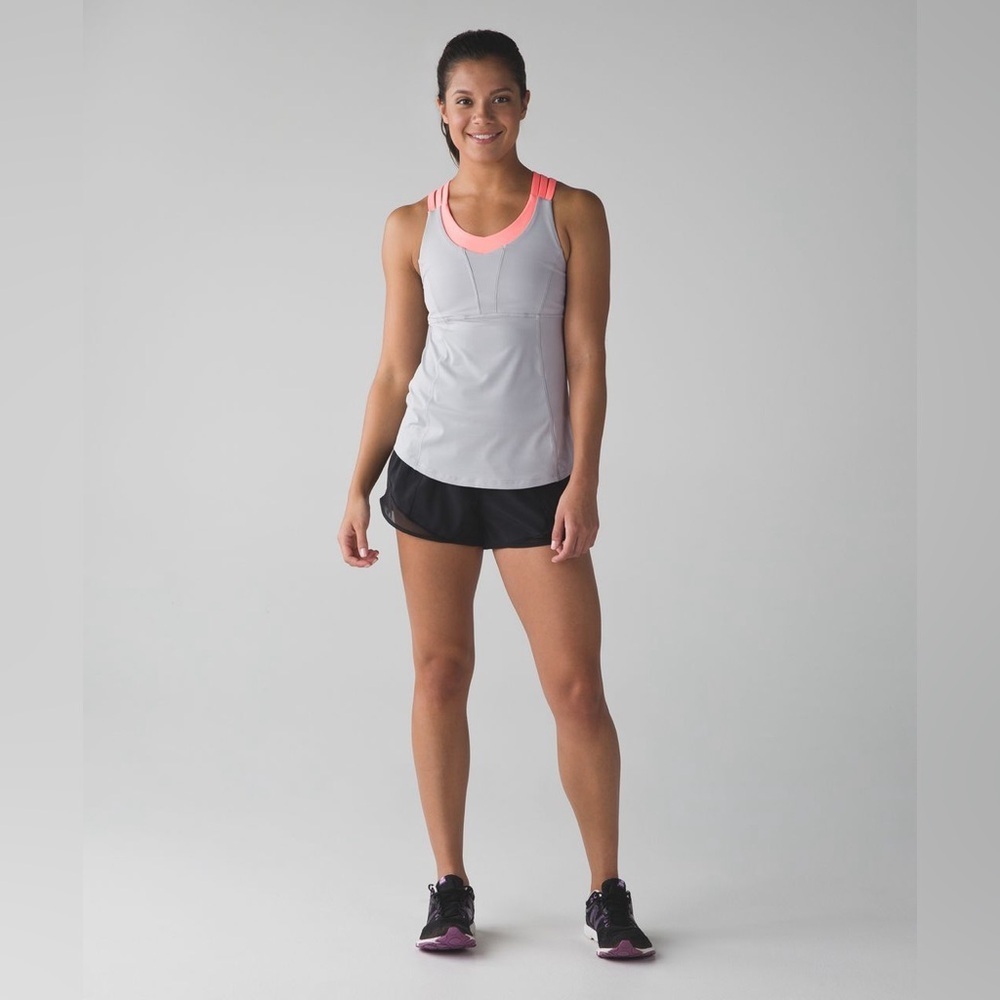 Lululemon Beat The Heat Tank Seal Grey Grapefruit Size 4